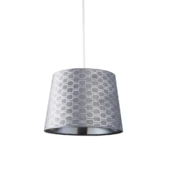Mia Velvet 30cm Patterned Lamp Shade - Grey -Energizer Sales Store 13751365 9604969499142765