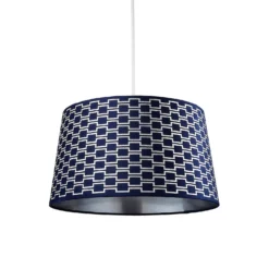 Mia Velvet 43cm Patterned Lamp Shade - Navy -Energizer Sales Store 13751366 1054969499148633
