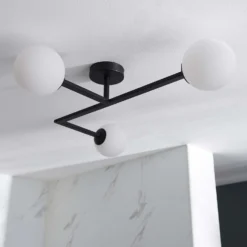 Hawkhill Bathroom Semi Flush Light - 3lt Black -Energizer Sales Store 13794230 1324957104723984