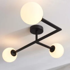 Hawkhill Bathroom Semi Flush Light - 3lt Black -Energizer Sales Store 13794230 1814957104759594