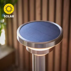 Halton 50cm Photocell & PIR Solar Outdoor Floor Light - Stainless Steel -Energizer Sales Store 13794246 7444957104409611