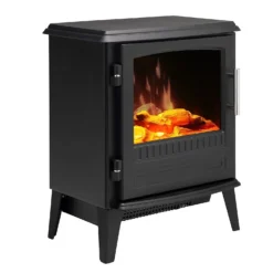 Dimplex Bari Optiflame® Freestanding Electric Stove With Realistic Log Bed & LED Flame Effect - Black -Energizer Sales Store 13882947 1124971310793247