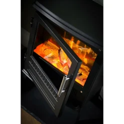 Dimplex Bari Optiflame® Freestanding Electric Stove With Realistic Log Bed & LED Flame Effect - Black -Energizer Sales Store 13882947 1294971310630692