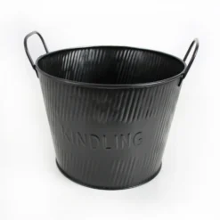 Embossed Kindling Bucket - Black