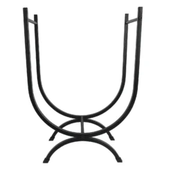 Contemporary U-Shaped Log Store & Rack - Black -Energizer Sales Store 13898106 1834989749074140