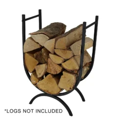 Contemporary U-Shaped Log Store & Rack - Black -Energizer Sales Store 13898106 2034989749119377