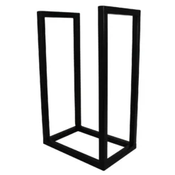 Contemporary Square Log Store & Rack - Black -Energizer Sales Store 13898119 3104989748809855
