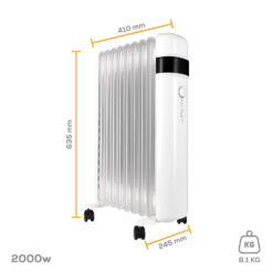 TCP Smart WiFi Portable Oil 9 Fin Radiator White 2000w -Energizer Sales Store 13903510 4044982449461519