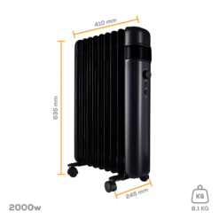 TCP Smart WiFi Portable Oil 9 Fin Radiator Black 2000w -Energizer Sales Store 13903512 4504982449513578