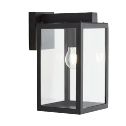 Hestia E27 Glass Panel Outdoor Box Lantern - Black -Energizer Sales Store 13924362 3034980109311375