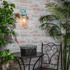 Kew Curved Arm E27 Outdoor Wall Light - Pale Blue 11 Kew Curved Arm E27 Outdoor Wall Light - Pale Blue -Energizer Sales Store 13924368 1914981979588091