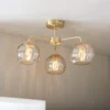 Geneva 3 Light Semi Flush Ceiling Light - Brass 2 Geneva 3 Light Semi Flush Ceiling Light - Brass -Energizer Sales Store 13938484 1734981959666141