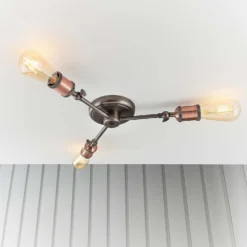 Henrik 3 Light Semi Flush Ceiling Light - Pewter -Energizer Sales Store 13938488 1764981960927260
