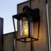 Lutec West E27 Outdoor Wall Lantern - Black -Energizer Sales Store 13950222 1405009726093859