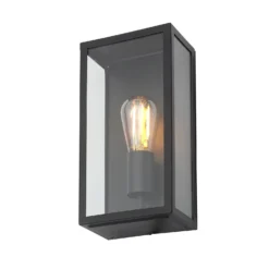 Minerva Outdoor Box Lantern Wall Light - Black -Energizer Sales Store 13956092 8584995190292484