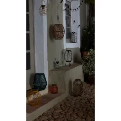 Homebase Edit Brown Rattan Solar Lantern - 31cm -Energizer Sales Store 13956313 1675022633908442