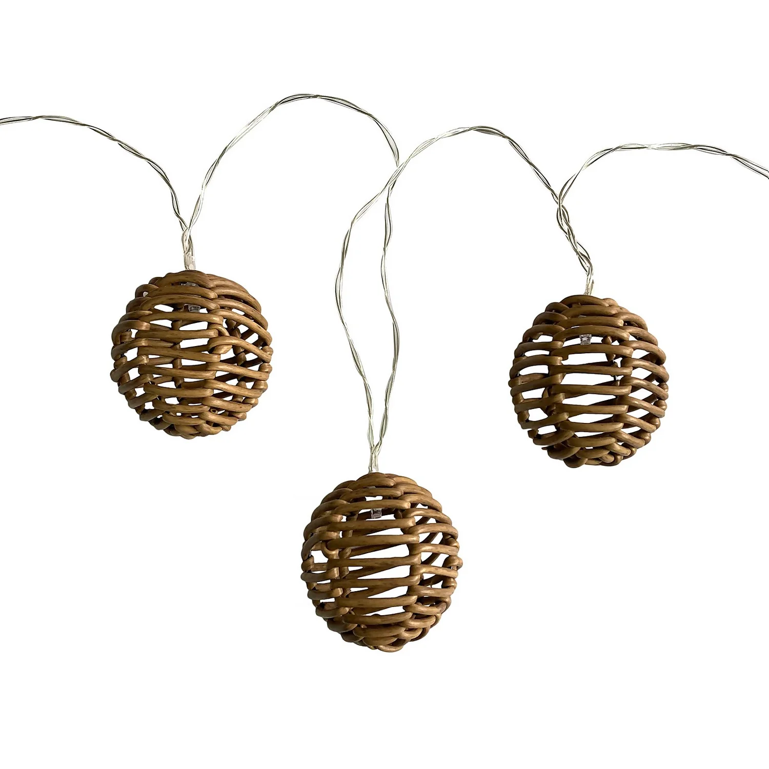 Homebase Edit 10 Brown Rattan Solar String Lights 4 Homebase Edit 10 Brown Rattan Solar String Lights - Image 2