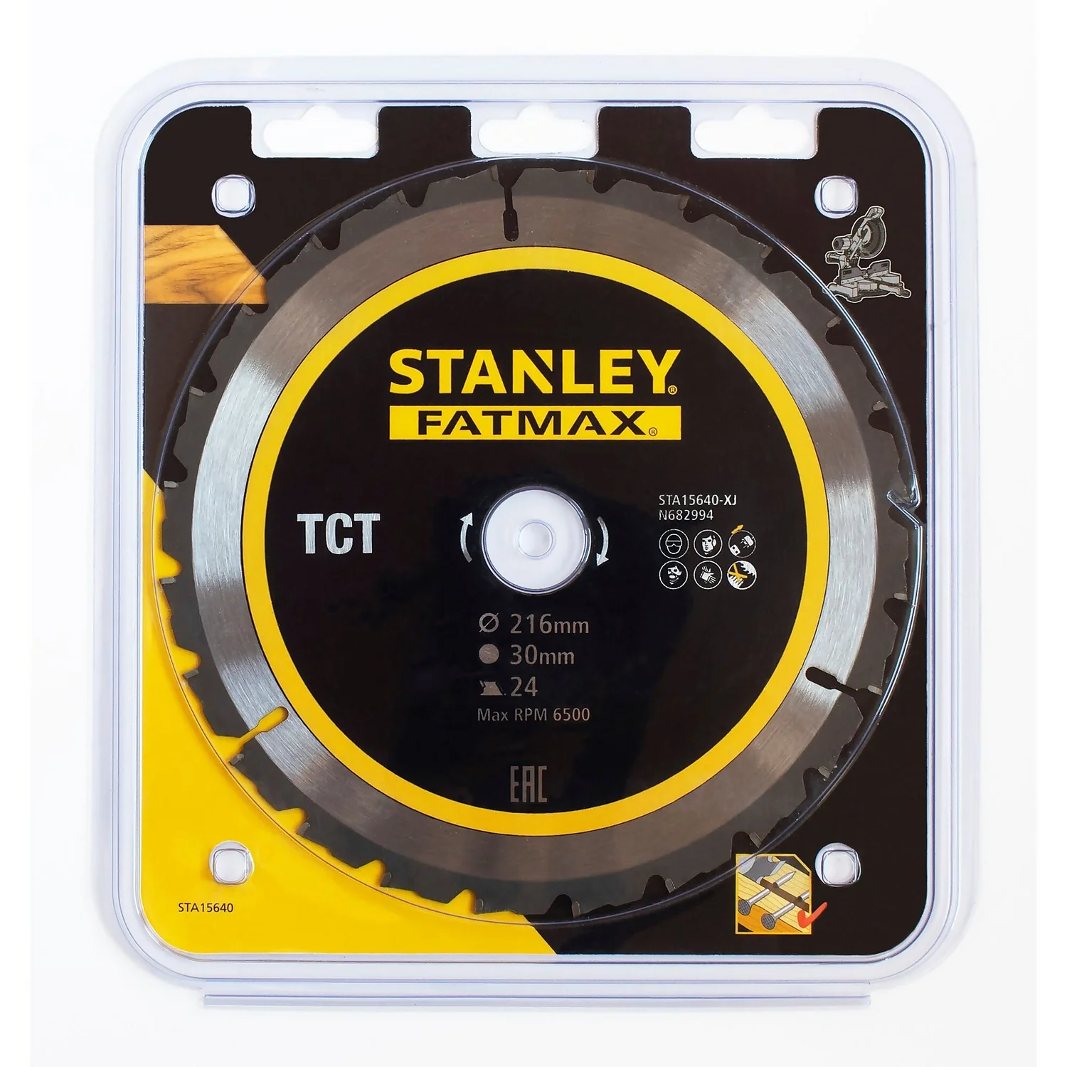STANLEY FATMAX Circular Saw Blade TCT 216 X 30 X 24T Mitre Saw (STA15640-XJ) 4 STANLEY FATMAX Circular Saw Blade TCT 216 X 30 X 24T Mitre Saw (STA15640-XJ) - Image 2
