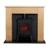Αδάμ Adam Chester Stove Fireplace With Flat To Wall Fitting In Oak & Black With Sureflame Ripon Electric Stove In Black, 39 Inch -Energizer Sales Store 14188417 1435009418514260