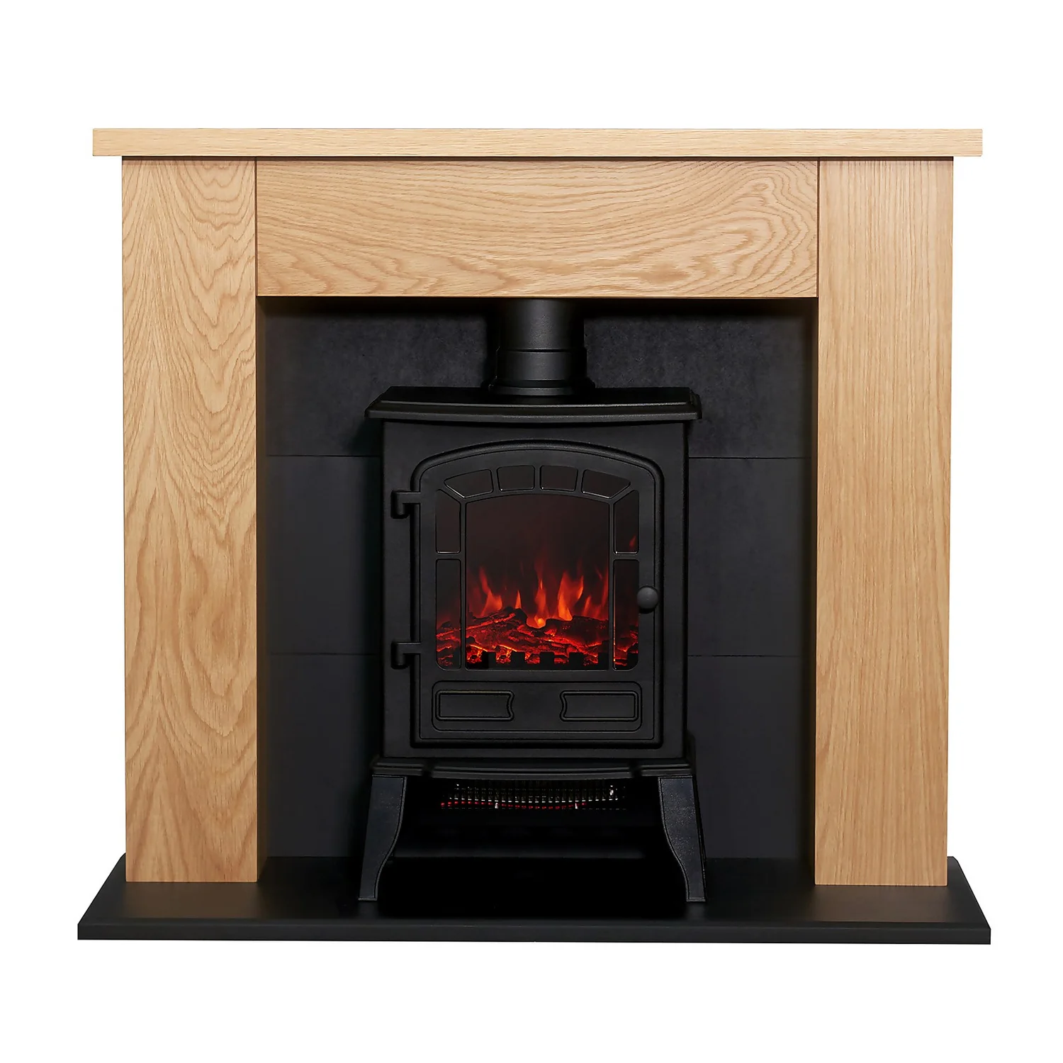 Αδάμ Adam Chester Stove Fireplace With Flat To Wall Fitting In Oak & Black With Sureflame Ripon Electric Stove In Black, 39 Inch 3 Αδάμ Adam Chester Stove Fireplace With Flat To Wall Fitting In Oak & Black With Sureflame Ripon Electric Stove In Black, 39 Inch