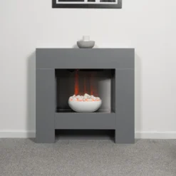 Αδάμ Adam Cubist Electric Fireplace Suite With Flat To Wall Fitting In Grey, 36 Inch -Energizer Sales Store 14188421 1015009418811473