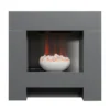Αδάμ Adam Cubist Electric Fireplace Suite With Flat To Wall Fitting In Grey, 36 Inch