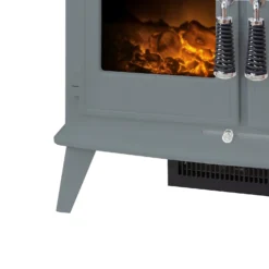 Αδάμ Adam Woodhouse Electric Stove With Realistic LED Flame Effect - Grey -Energizer Sales Store 14188435 1305009418805857