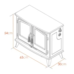 Αδάμ Adam Woodhouse Electric Stove With Realistic LED Flame Effect - Grey -Energizer Sales Store 14188435 1355009418925092