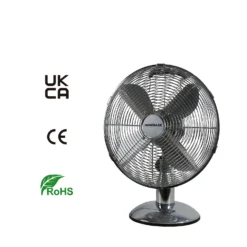 Homebase 12 Inch Chrome Effect Desk Fan -Energizer Sales Store 14198669 7435028094177206