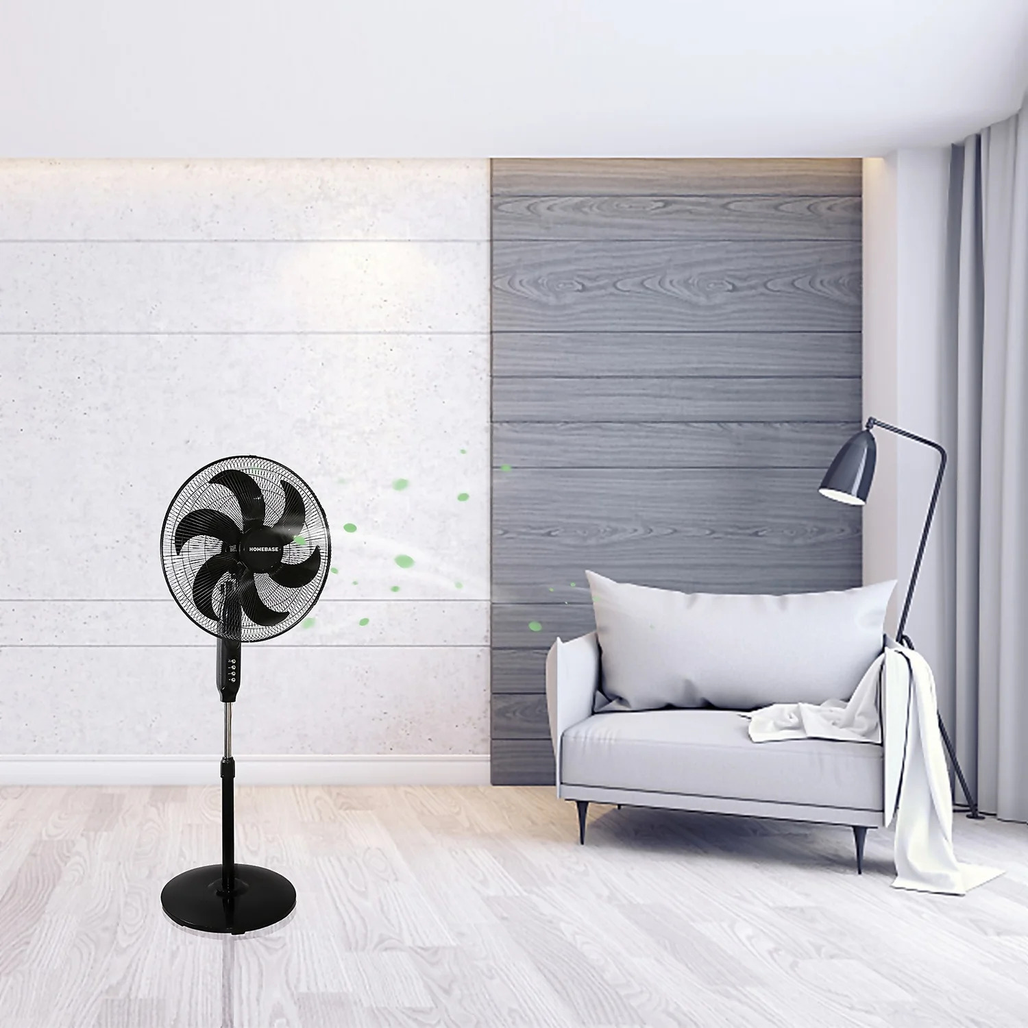 Homebase 18 Inch 6 Blade Pedestal Fan With Remote Control 4 Homebase 18 Inch 6 Blade Pedestal Fan With Remote Control - Image 2