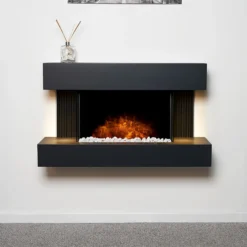 Αδάμ Adam Manola Wall Mounted Electric Suite With Downlights & Remote Control In Charcoal Grey, 39 Inch -Energizer Sales Store 14199607 1655009419890711