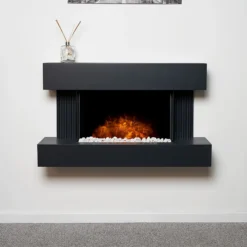 Αδάμ Adam Manola Wall Mounted Electric Suite With Downlights & Remote Control In Charcoal Grey, 39 Inch -Energizer Sales Store 14199607 2925009419831611