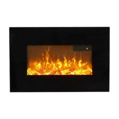 Sureflame WM-9334 Electric Wall Mounted Fire With Remote Control In Black, 26 Inch