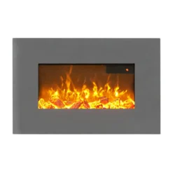 Sureflame WM-9541 Electric Wall Mounted Fire With Remote Control In Grey, 26 Inch