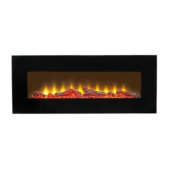 Sureflame WM-9331 Electric Wall Mounted Fire With Remote Control In Black, 42 Inch