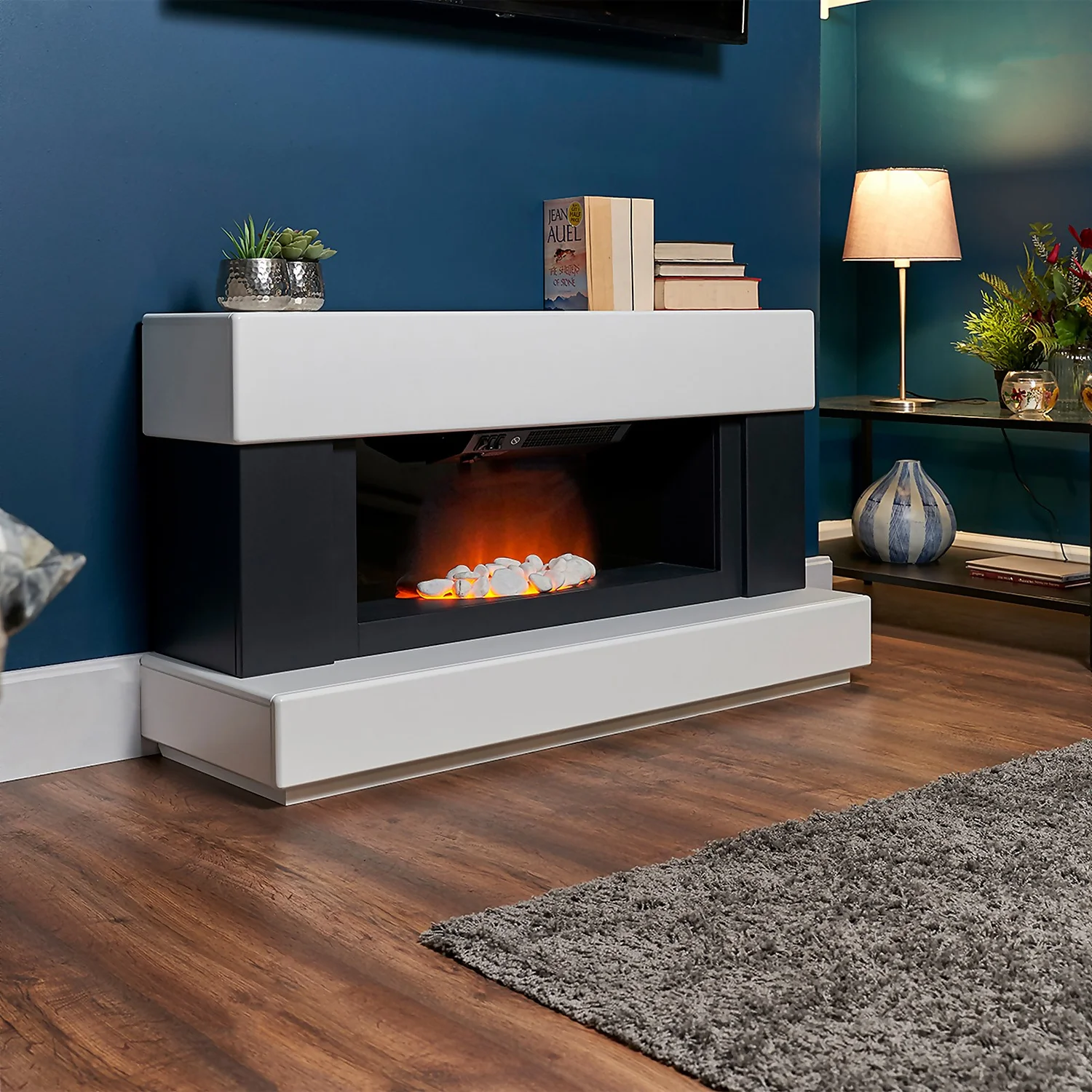 Αδάμ Adam Verona Fireplace Suite In Pure White & Charcoal Grey, 48 Inch 4 Αδάμ Adam Verona Fireplace Suite In Pure White & Charcoal Grey, 48 Inch - Image 2
