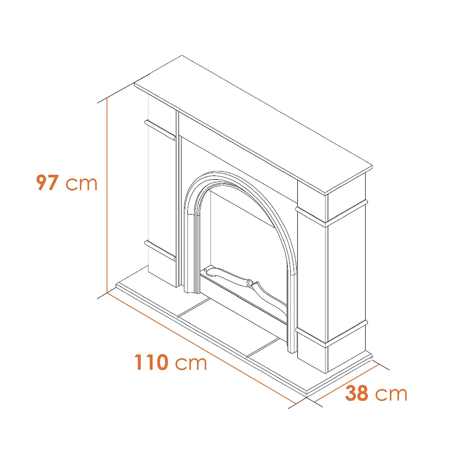 Αδάμ Adam Chesterfield Electric Fireplace Suite With Flat To Wall Fitting In White & Charcoal Grey, 44 Inch 10 Αδάμ Adam Chesterfield Electric Fireplace Suite With Flat To Wall Fitting In White & Charcoal Grey, 44 Inch - Image 8
