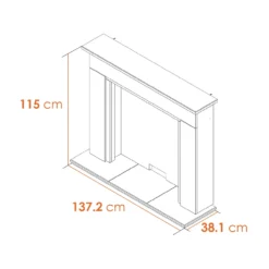 Acantha Miramar White Marble Stove Fireplace With Downlights & Woodhouse Electric Stove In Grey, 54 Inch -Energizer Sales Store 14199619 2045009418378894