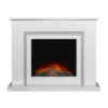 Αδάμ Adam Mayfair White & Grey Marble Fireplace With Ontario Electric Fire With Flat To Wall Fitting, 43 Inch -Energizer Sales Store 14199620 2325009419688652
