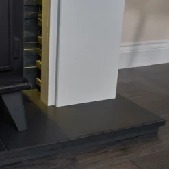 Acantha Montara Crystal White Marble Fireplace With Downlights & Woodhouse Electric Stove In Black, 54 Inch -Energizer Sales Store 14199621 2095009419458300