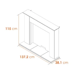 Acantha Montara Crystal White Marble Fireplace With Downlights & Woodhouse Electric Stove In Black, 54 Inch -Energizer Sales Store 14199621 6525009419613619