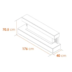 Acantha Aspen White Marble & Slate Fireplace Suite With Downlights, 69 Inch -Energizer Sales Store 14199622 1815009418348990