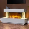 Acantha Aspen White Marble & Slate Fireplace Suite With Downlights, 50 Inch -Energizer Sales Store 14199623 1245009417788461
