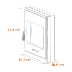 Αδάμ Adam Oslo Electric Stove With Inset Fitting & Remote Control - Black -Energizer Sales Store 14199624 4845009419902054