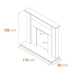 Αδάμ Adam Sutton Fireplace With Flat To Wall Fitting In Pure White, 43 Inch -Energizer Sales Store 14199626 2135009418219084
