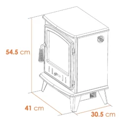 Αδάμ Adam Aviemore 1800W Freestanding Electric Stove With LED Flame Effect - Grey Enamel -Energizer Sales Store 14269772 6255035374484791