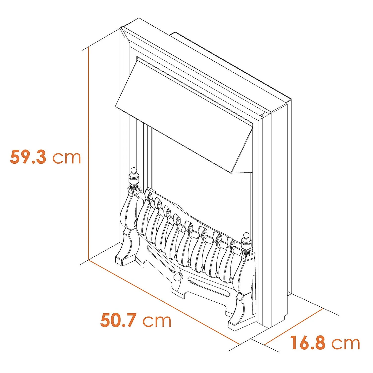 Αδάμ Adam Blenheim 2000W Electric Fire With Inset Fitting And LED Flame Effect - Chrome 9 Αδάμ Adam Blenheim 2000W Electric Fire With Inset Fitting And LED Flame Effect - Chrome - Image 7