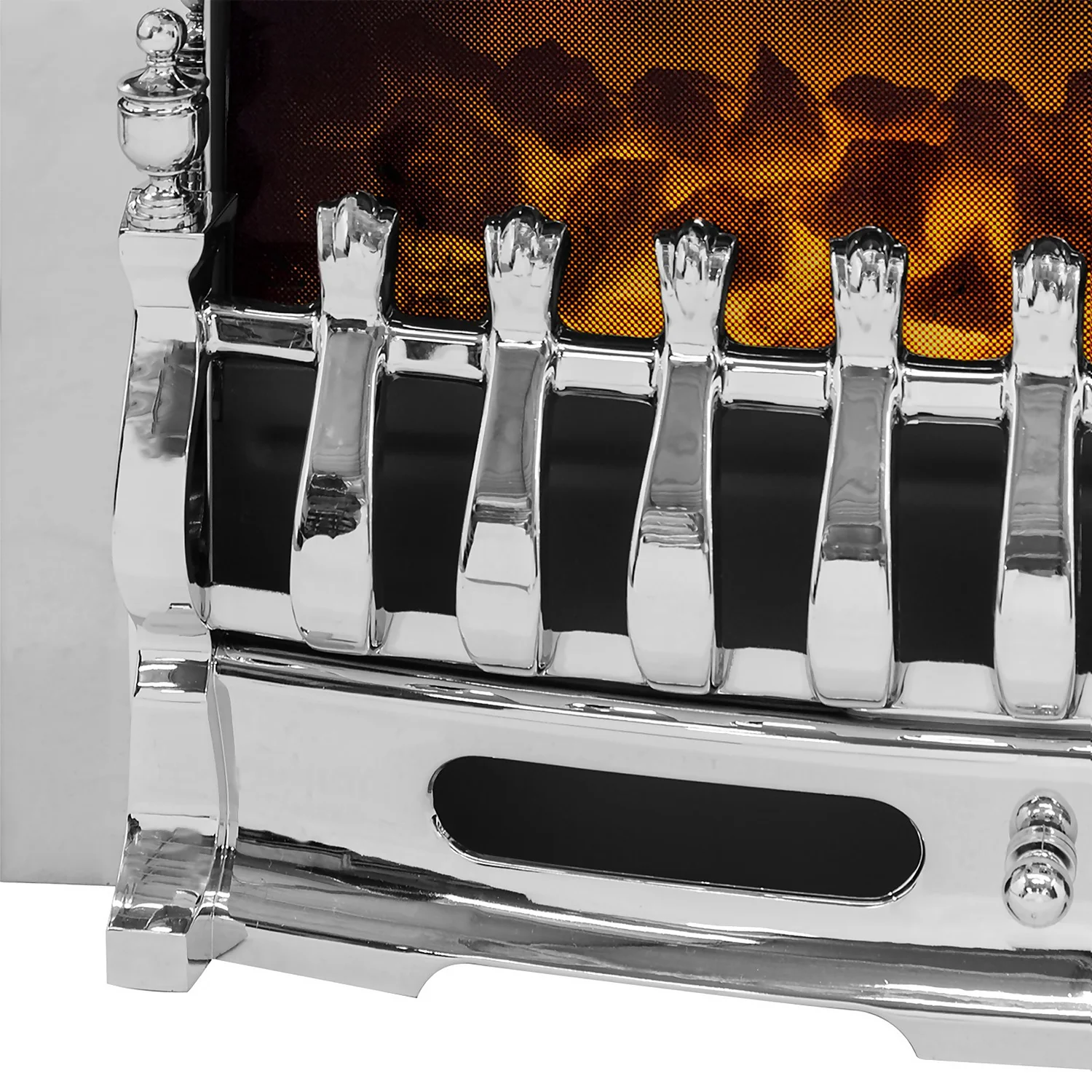 Αδάμ Adam Blenheim 2000W Electric Fire With Inset Fitting And LED Flame Effect - Chrome 6 Αδάμ Adam Blenheim 2000W Electric Fire With Inset Fitting And LED Flame Effect - Chrome - Image 4