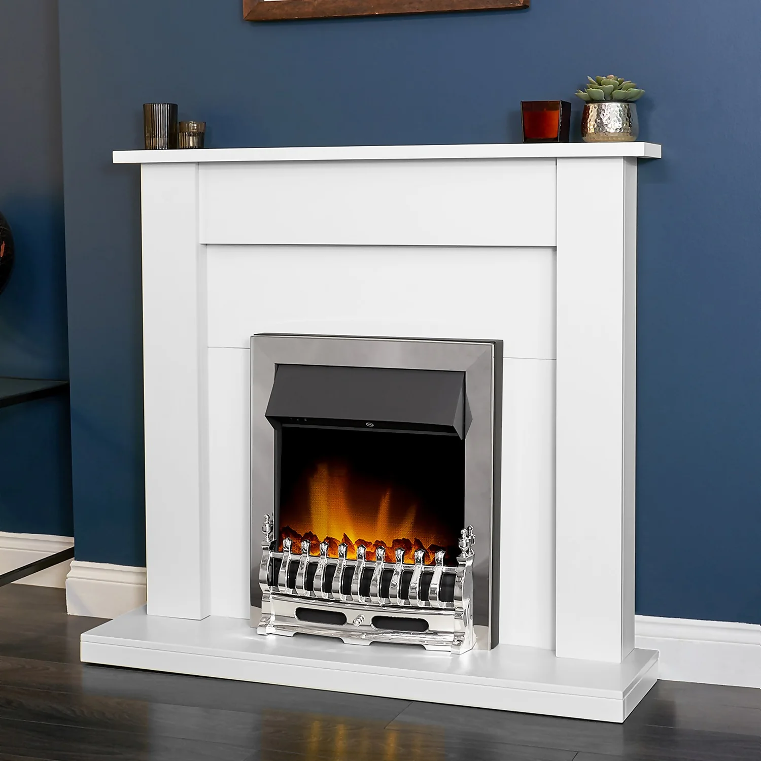 Αδάμ Adam Blenheim 2000W Electric Fire With Inset Fitting And LED Flame Effect - Chrome 4 Αδάμ Adam Blenheim 2000W Electric Fire With Inset Fitting And LED Flame Effect - Chrome - Image 2