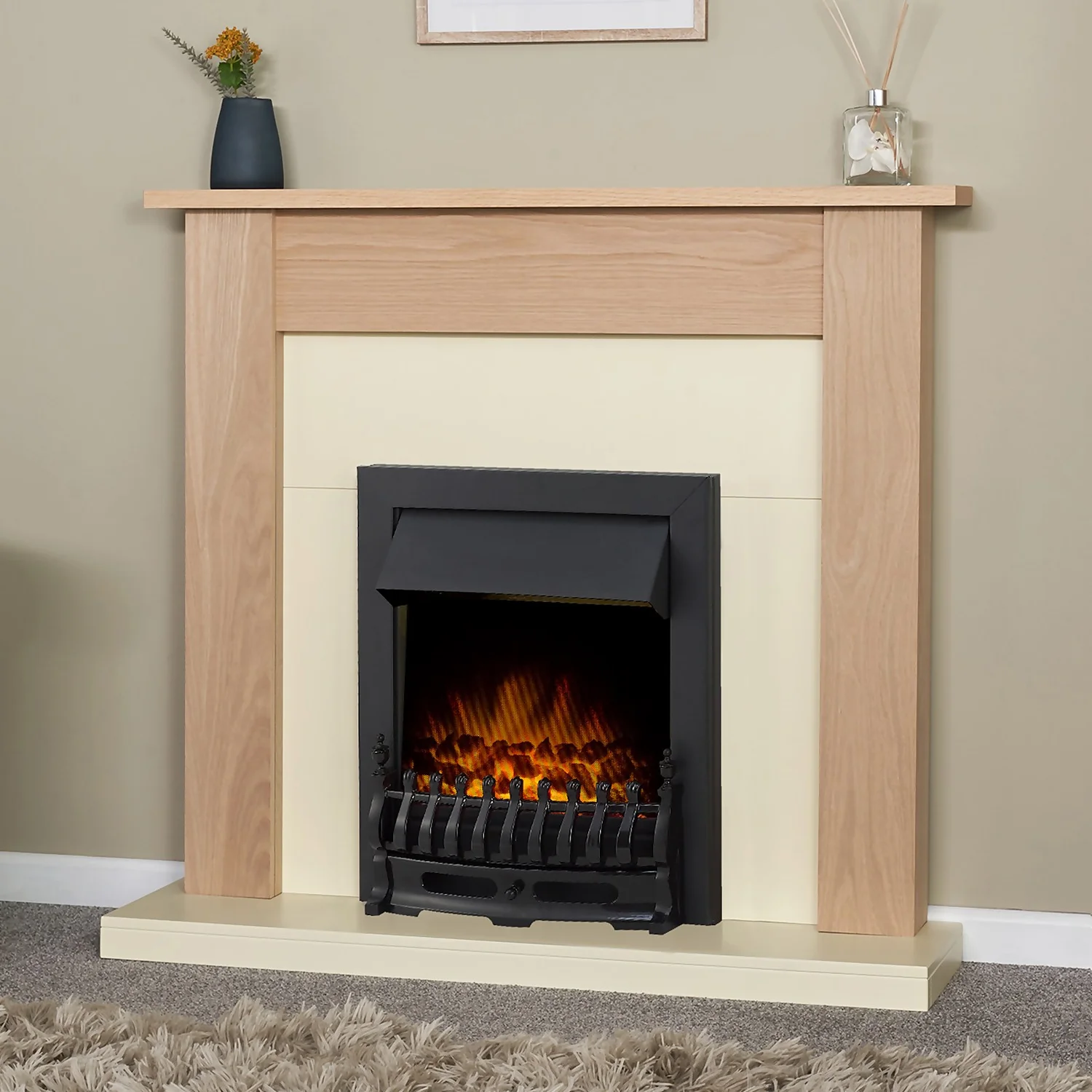 Αδάμ Adam Blenheim 2000W Electric Fire With Inset Fitting And LED Flame Effect - Black 4 Αδάμ Adam Blenheim 2000W Electric Fire With Inset Fitting And LED Flame Effect - Black - Image 2